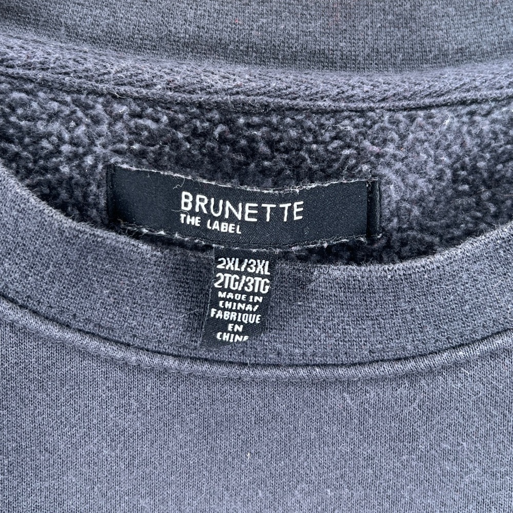 Brunette The Label Charcoal (Jet Black) Crewneck (2XL/3XL) - Picture 3 of 3